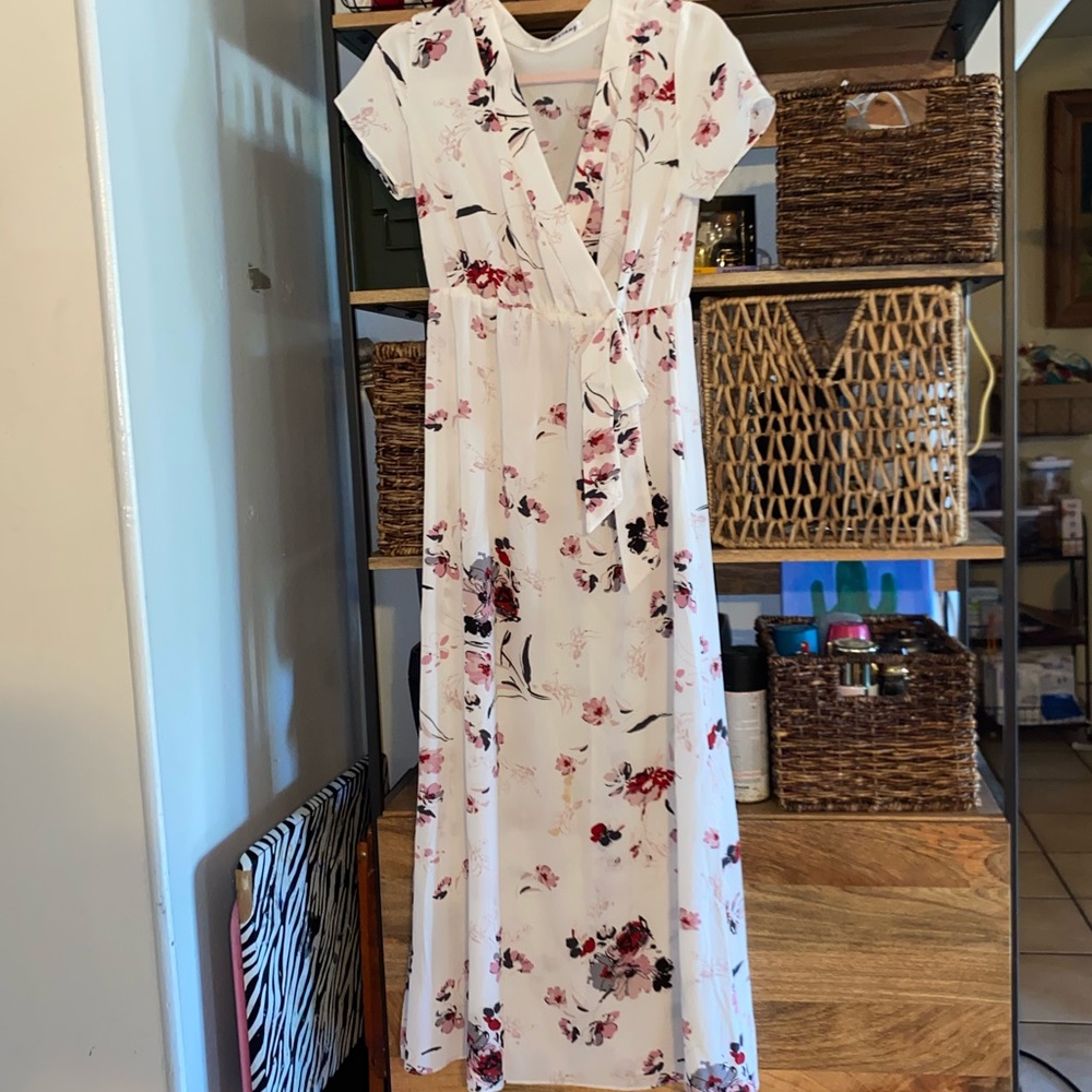 Modest maxi empire waist dress